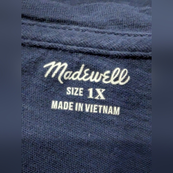 MADEWELL V-Neck cotton Tank Top in navy blue Size 1x - Picture 7 of 14